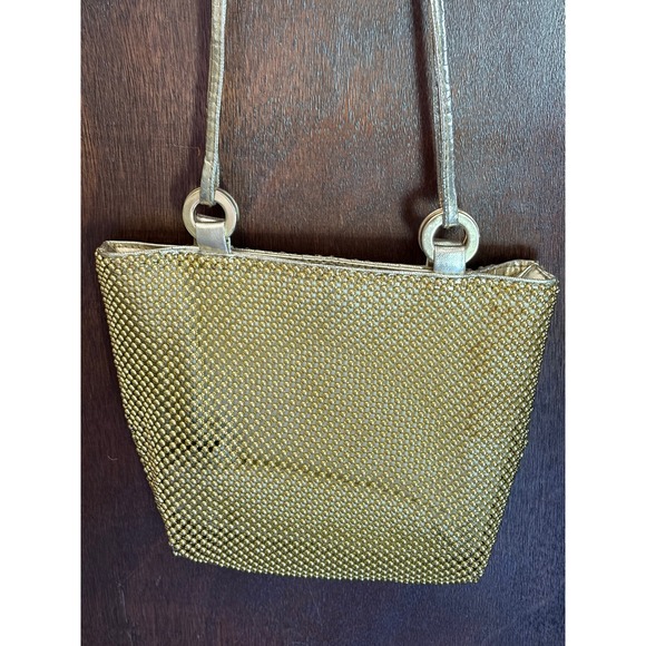 Bags by Marlo Handbags - Vintage Bags by Marlo Gold Metal Mesh Evening Bag Metallic Shoulder Purse Retro